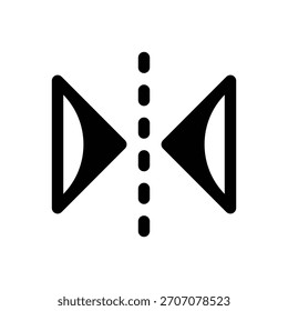 Reflexiona. Icono de Vector de trazo delineado con detalles rellenos de negro.