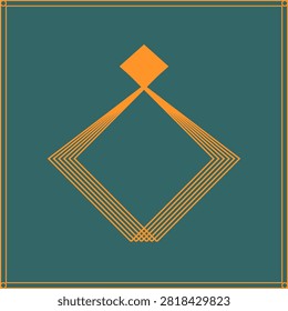 Reflect pure structural prestige and everlasting wealth with this magnificent vector emblem showcasing a stylized jewelry crystal. The design masterfully geometricizes a multi-faceted gemstone cutting, transforming mineral angles into a majestic symmetrical icon framed by sharp linear borders. Evoking the supreme lavishness and architectural pride of the twenties, this elite graphic icon serves as an exceptional visual identity logo for high-end diamond retailers, boutique artisan jewelry brands, upscale beauty salons, premium cosmetics, or luxury fashion house labels.