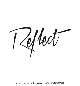 Reflect text on white background.