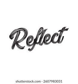 Reflect text on white background.