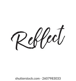 Reflect text on white background.