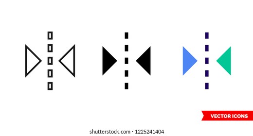 Reflect tool icon of 3 types: color, black and white, outline. Isolated vector sign symbol.