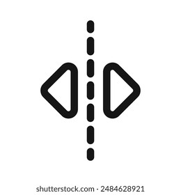Icono de la herramienta Reflejar Vector de arte de línea negra