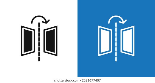 ícone da ferramenta Refletir contorno de conjunto de vetor plano