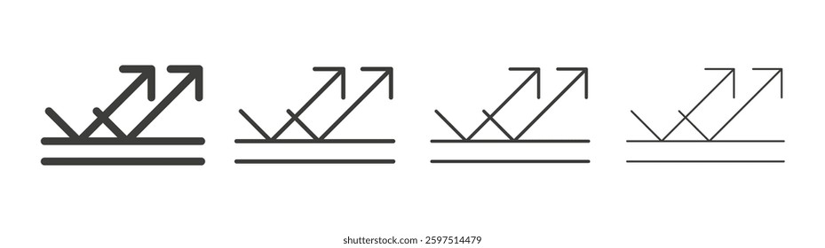 Reflect vector icon set in black and white color.