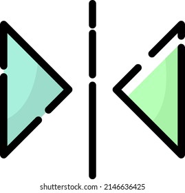 Reflect vertically photo editor, illustration, vector on a white background.