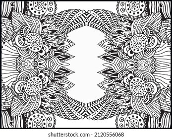 Reflected pattern. Design element.Seamless pattern abstract background with colorful ornament. Mysterious psychedelic relaxation pattern. Hand draw illustration.