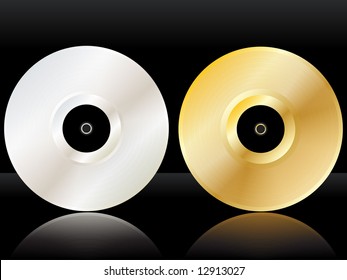 Reflected and platinum disc illustration