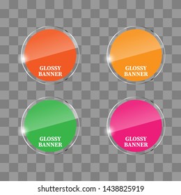 	
Reflecting glass banner. Gloss rectangle reflection 3d panel texture or clear window on transparent display background vector frame