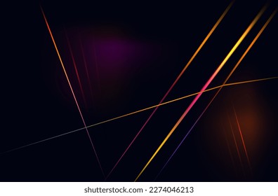prisma del haz de reflexión, lente. Espectro arcoiris, destello cegador de luz de cristal brillante, un rayo láser brillante. Parpadeo o enfoque, brillo prisma de la lente, línea de luz rota. Ilustración vectorial.