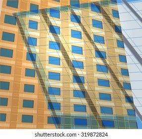 Reflection building vector architecture detail background