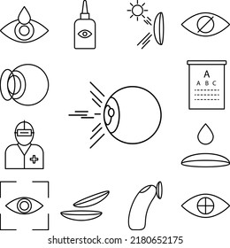 reflection from eye icon in a collection with other items