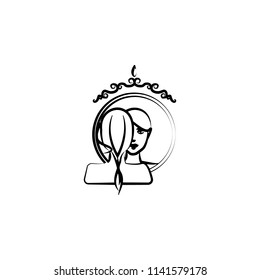 Reflection of a girl in a mirror icon. Element of anti aging icon for mobile concept and web apps. Thin line Reflection of a girl in a mirror icon can be used for web and mobile