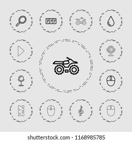 Reflection icon. collection of 13 reflection outline icons such as mirror, 7 number, water drop, motorcycle, mouse, domino. editable reflection icons for web and mobile.