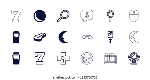 Reflection icon. collection of 18 reflection filled and outline icons such as drink, sphere, mirror, 7 number, pharmacy, beef. editable reflection icons for web and mobile.