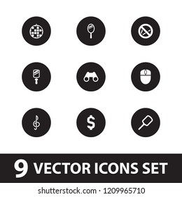 Reflection icon. collection of 9 reflection filled icons such as mirror, disco ball, binoculars, dollar, no smoking, treble clef. editable reflection icons for web and mobile.