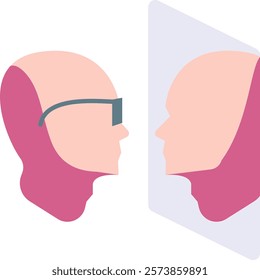 Reflection Icon - Flat Color Style - Critical Thinking Theme