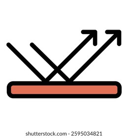 Reflection icon in flat line style representing mirror images light physics and self-awareness ideal for science optics and personal growth concepts.