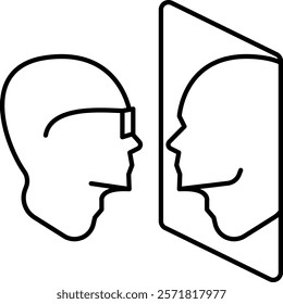 Reflection Icon - Line Style - Critical Thinking Theme