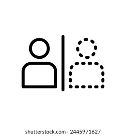 Reflection icon with person looking in mirror
