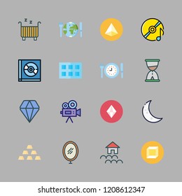 reflection icon set. vector set about cube, mirror, cradle and diamond icons set.