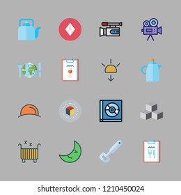 reflection icon set. vector set about kettle, prism, restaurant and sunset icons set.