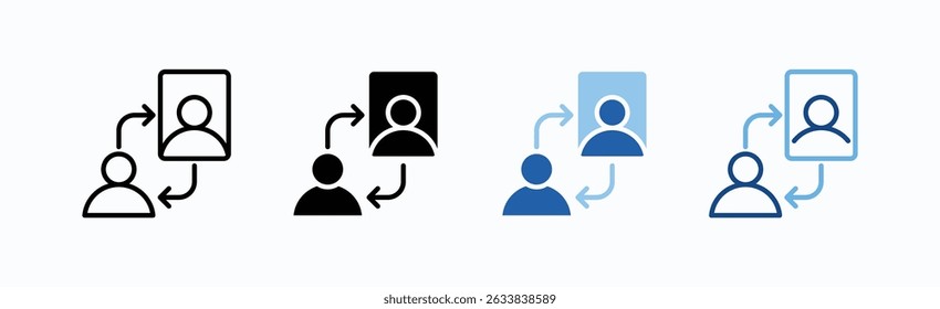 Reflection Icon Sheet Multiple Style Collection Isolated Vector