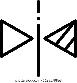 reflection icon. Thin Linear Style Design Isolated On White Background