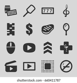 Reflection icons set. set of 16 reflection filled icons such as mirror, 7 number, dollar, pharmacy, treble clef, beef, play, chip, arrow, domino, lotto, mouse