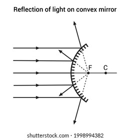 reflection of light on convex mirror