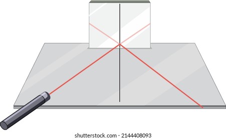 Reflection of light for science learning illustration