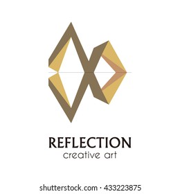 reflection ribbon of gold ribbon element abstract vector and logo design or template flat cursor business icon of company identity symbol concept
