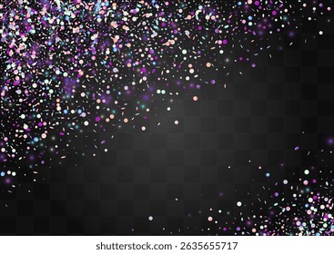 Reflection Splash Top Vector Transparent Background. Colored Iridescent Dot Card. Fun Postcard. Unicorn Festival Wallpaper.
