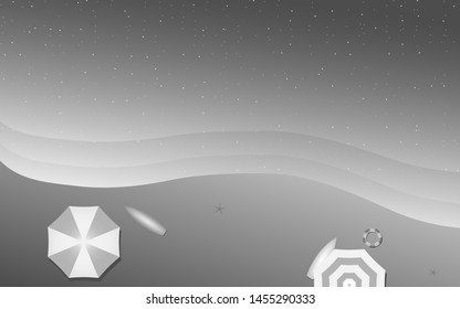 reflection of starlight on the beach during summer at night