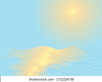 reflejo del sol en la superficie marina del agua - ilustración vectorial, pasos