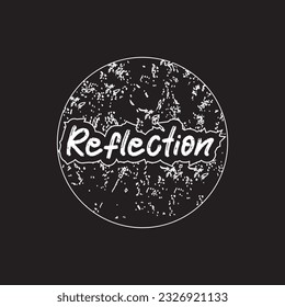 Reflection text effect circle shape typography t shirt design
