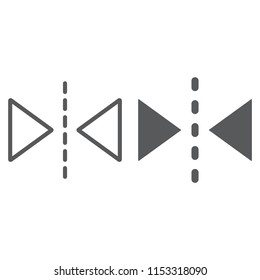 Reflection tool line and glyph icon, tools and design, mirror sign, vector graphics, a linear pattern on a white background, eps 10.