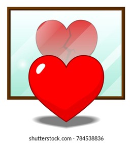 The reflection of the torn heart. another side of love vector