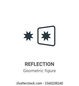 Reflection vector icon on white background. Flat vector reflection icon symbol sign from modern geometry collection for mobile concept and web apps design.