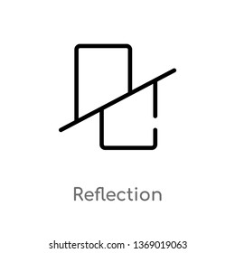 reflection vector line icon. Simple element illustration. reflection outline icon from geometry concept. Can be used for web and mobile
