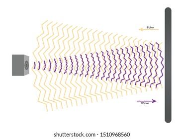 Reflection Wave Sound Vector / Echo And Sonar Concept