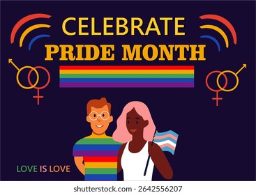 Reflections on equality, Concept of LGBT, equality, pride month, support, love, by carrying the flag as a symbol of LGBT