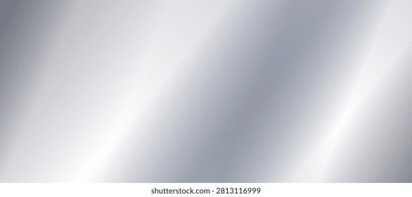 Reflective chrome aluminum gradient with silver metallic foil shine, smooth mirror steel surface, soft distressed texture, futuristic Y2K chrome style, minimal vector background