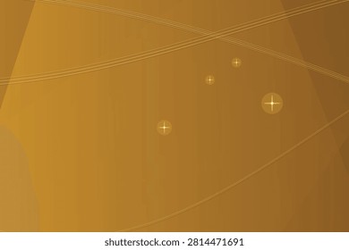 Reflective droplets on golden reflective surface with curved lines