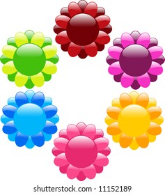 Reflective flower icons