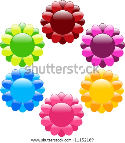Reflective flower icons