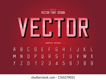 Reflective font and alphabet vector, Modern gradient style typeface and letter number design, Graphic text on background