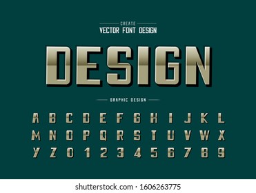 Reflective font and bold alphabet vector, Gradient typeface and number design, Graphic text on background