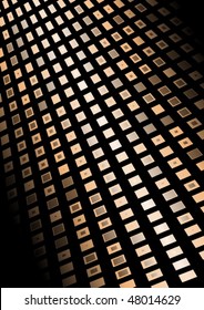 Reflective futuristic floor tiles