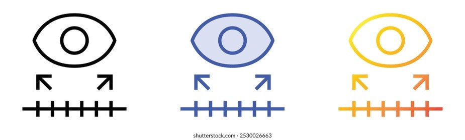 reflective icon. Linear, Blue Fill and Gradient Style Design Isolated On White Background
